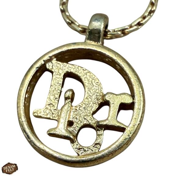 Christian Dior Vintage Gold-Tone “Dior” Logo Charm Pendant Bracelet 17” | RARE!! - Picture 9 of 16